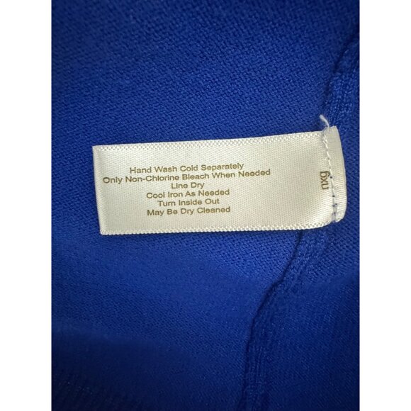 Boston Proper Blue Embellished Illusion Knit Sweater Top Shirt Size XS Evening - Picture 8 of 10